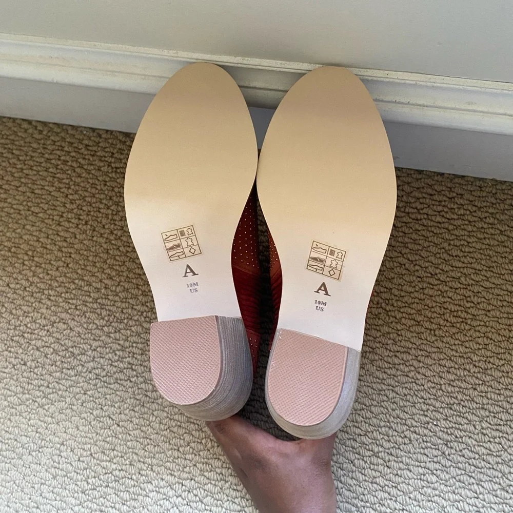 Orange Anthropologie Heeled Ankle Boots - Picture 5 of 5
